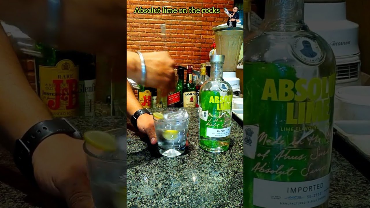 Absolut lime on the rocks 