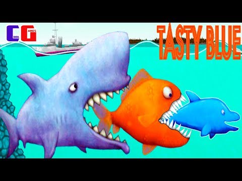 Tasty Blue #9 НАНО-АКУЛА СЪЕЛА ЗУБАСТИКА и ДЕЛЬФИНА! Мультяшная игра для детей СЪЕСТЬ ОКЕАН