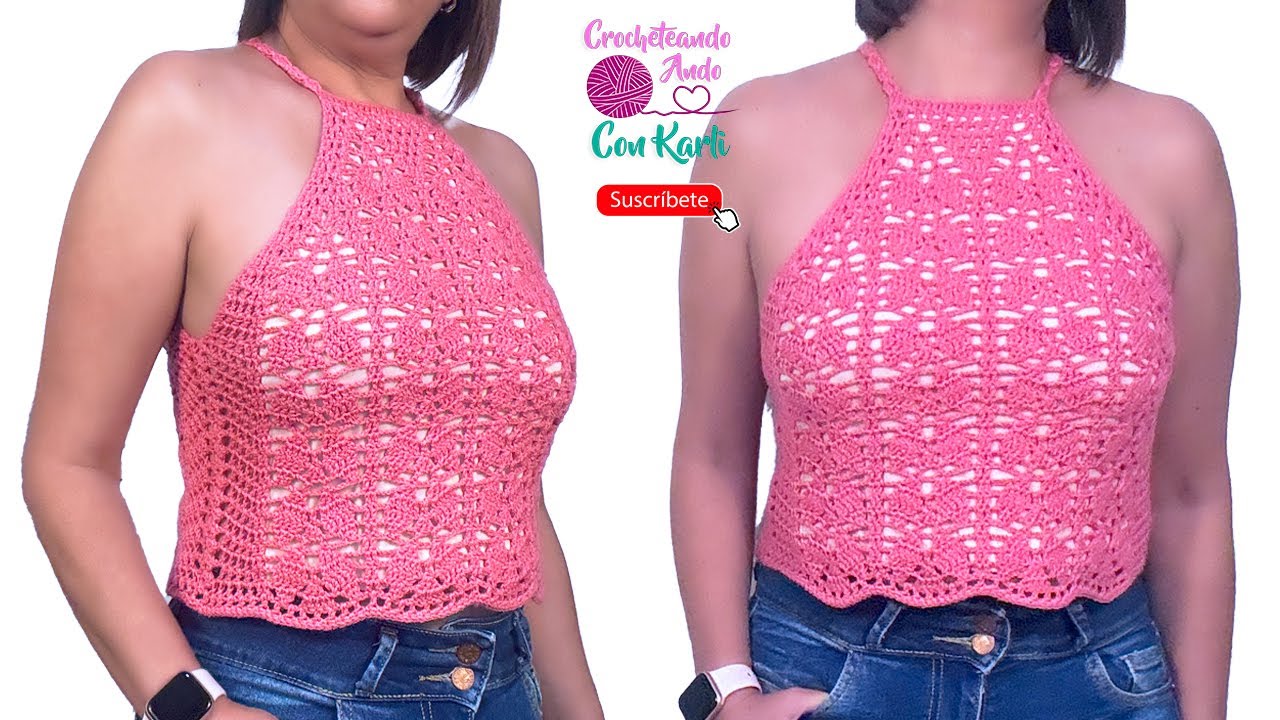 Blusa / Top tejido a crochet -🌺 Modelo “Magnolia