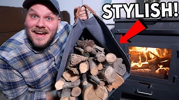 Making a STYLISH Log Carrier with Handmade Leather Handles