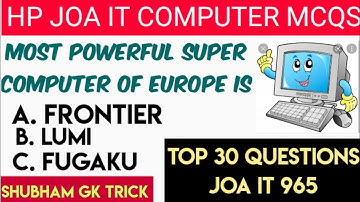 HPSSC JUNIOR OFFICE ASSISTANT TEST (COMPUTER MCQS) !! JOA IT PREVIOUS YEAR SOLVED PAPER ! JOA IT 965