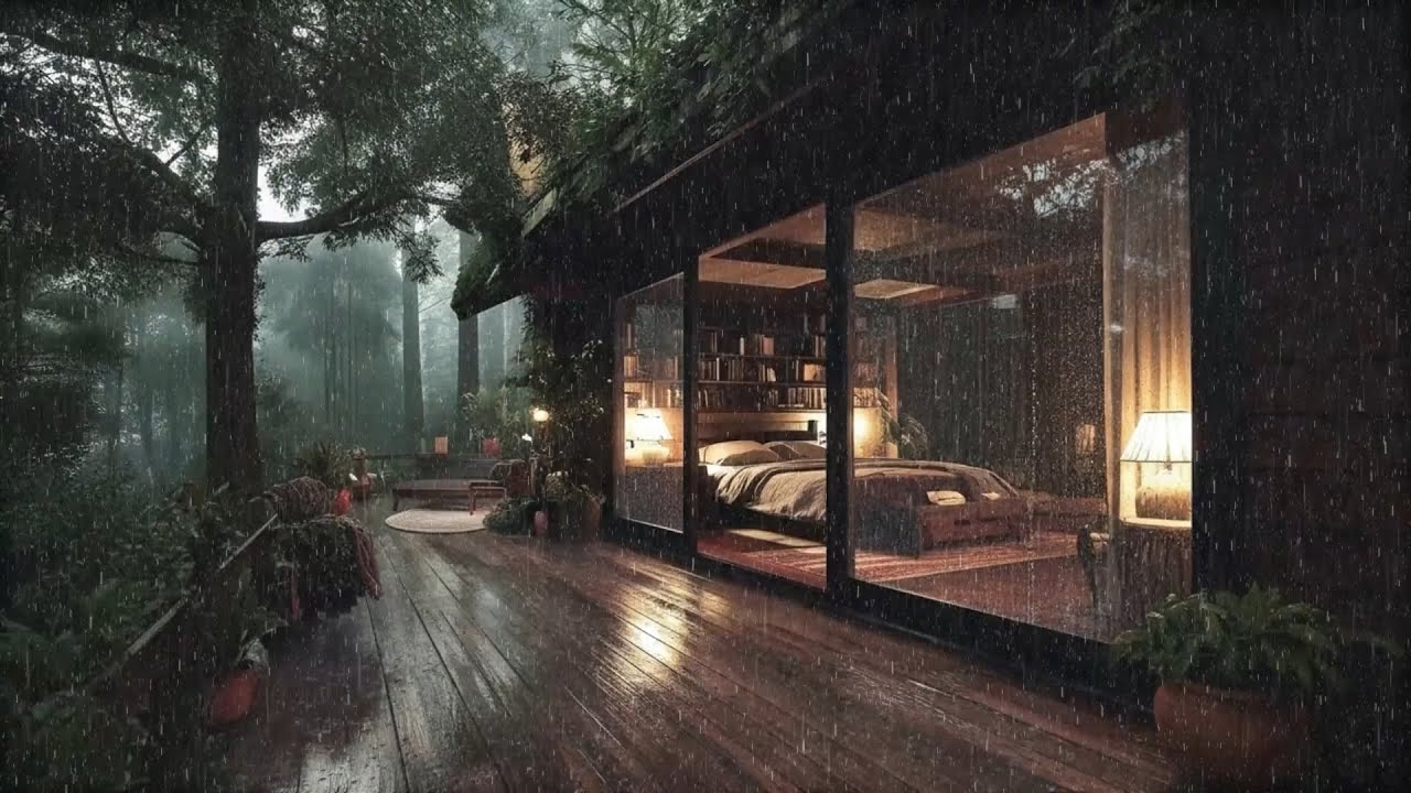 Cozy Cabin in the Forest 🌧️ | Gentle Rain Sounds for Deep Sleep ...