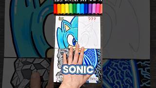 Easy drawing ⚡️Sonic The Hedgehog⚡️into 🌩Lightning⚡️Element style with Posca Markers! #shorts #sonic
