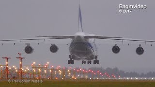 Antonov An-124 late rainy evening arrival