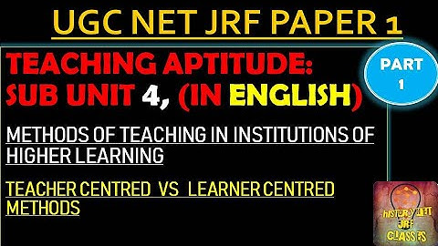 TEACHER CENTRED VS LEARNER CENTRED-ENGLISH (PART 1)   II TEACHING APTITUDE II UGC NET JRF PAPER 1