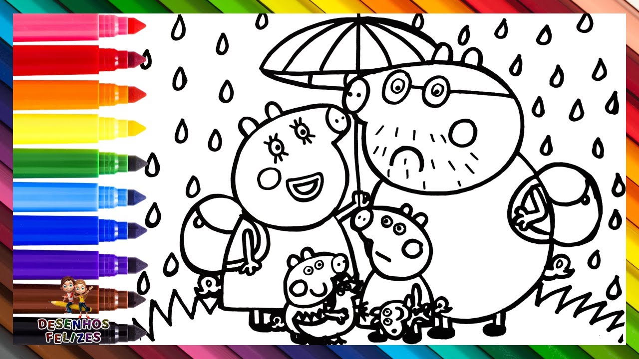 Casa Da Peppa Pig, 6 Figuras, Desenho E Pintura, Luppa