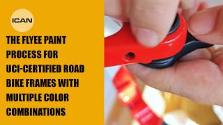 The Flyee paint process for UCI-certified road bike frames with multiple color combinations.