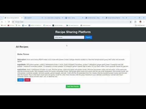 Recipe Sharing Platform using mongodb and flask