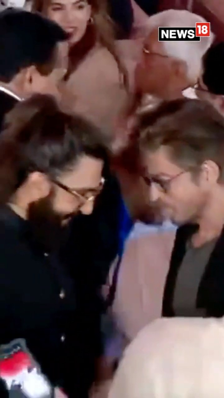 Ranbir Kapoor, Ranveer Singh Greet Shah Rukh Khan At Maharashtra CM Swearing-in Ceremony