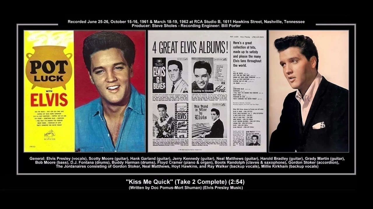 *(1961) RCA ''Kiss Me Quick'' (Take 2 Complete) Elvis Presley