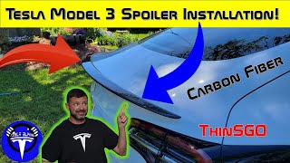 Tesla Model 3 Carbon Fiber Spoiler Installation | Glossy Black!