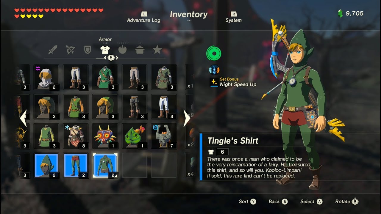 Tingle Full Outfit Gear Locations -  The Legend of Zelda Breath of the Wild DLC