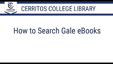 How to Search Gale eBooks