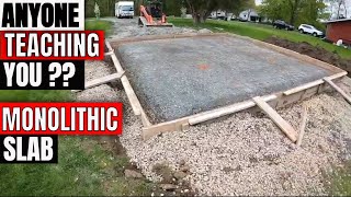 Concrete Monolithic slab for beginners how to diy step by step  part 1 of 2 Dirt Boss