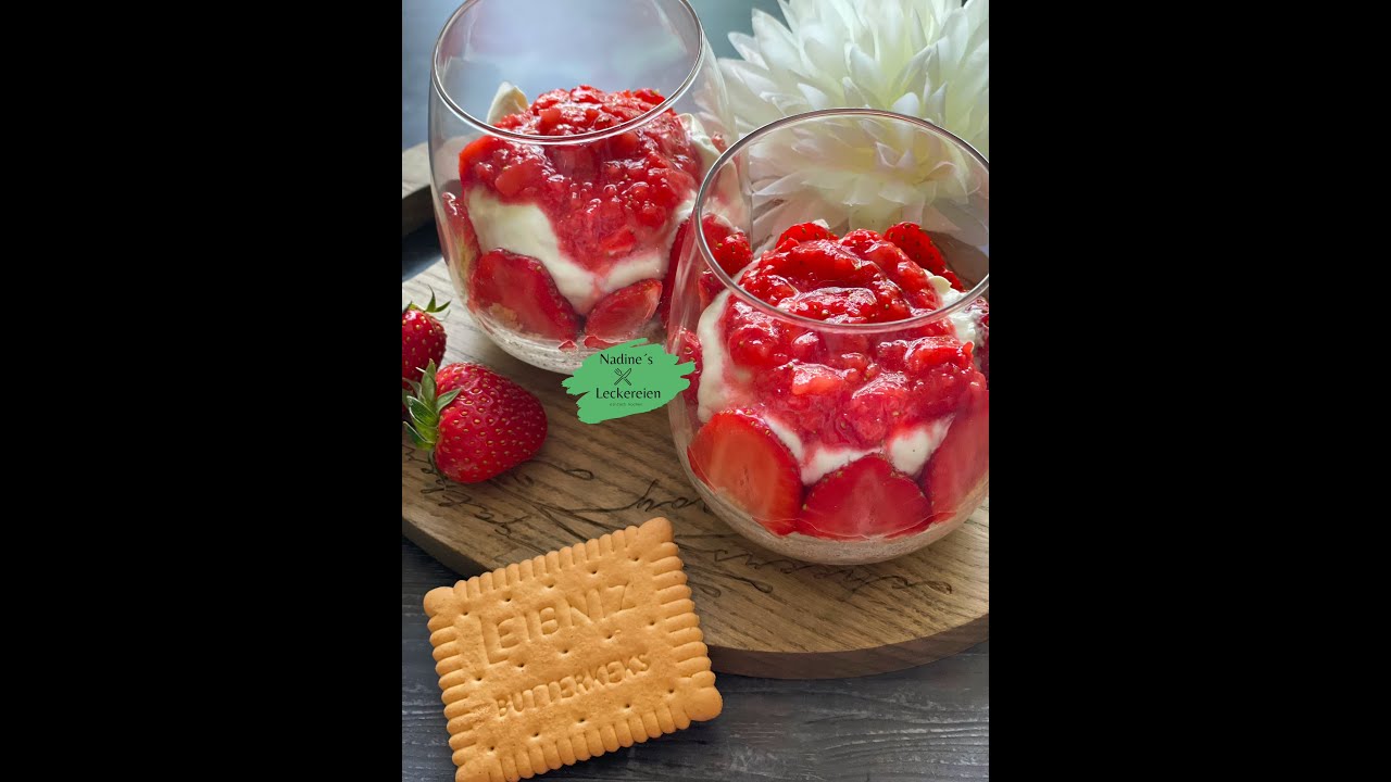 ErdbeerButterkeksDessert ohne Zucker YouTube