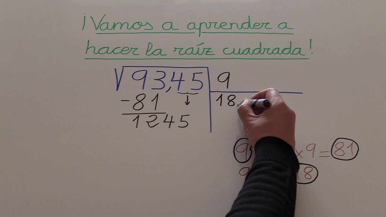 Cómo hacer la raíz cuadrada de un número. Ejercicio resuelto 9 - YouTube