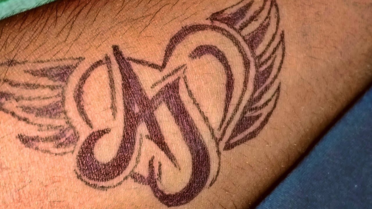 How to make AJ letter Tattoo design  Drawing  YouTube
