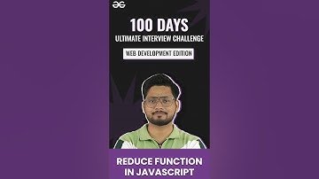 Reduce Function in JS | Day 23 | #100dayschallenge #interview #webdevelopment #edition #gfg #shorts