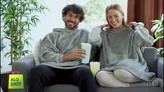 Pătură cu mâneci, tip hanorac, Hoodie Blanket, mărime universală