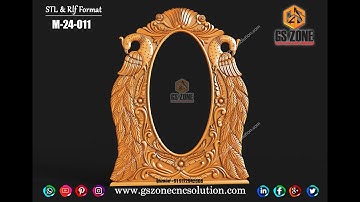 GSzone peacock 3D Mirror Frame Design✨#arch #gszone #design #artcam #wood #art  #cncrouter  #mirror