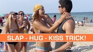 Magic Kissing Prank! SLAP - HUG - KISS Trick! + TUTORIAL!