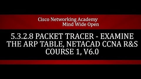 5.3.2.8 Packet Tracer - Examine the ARP Table, NETACAD CCNA R&S Course 1, V6.0