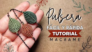 🍂 Pulsera con hoja de Macramé fácil y rápida | #49 DIY Macrame Leaf Bracelet Tutorial