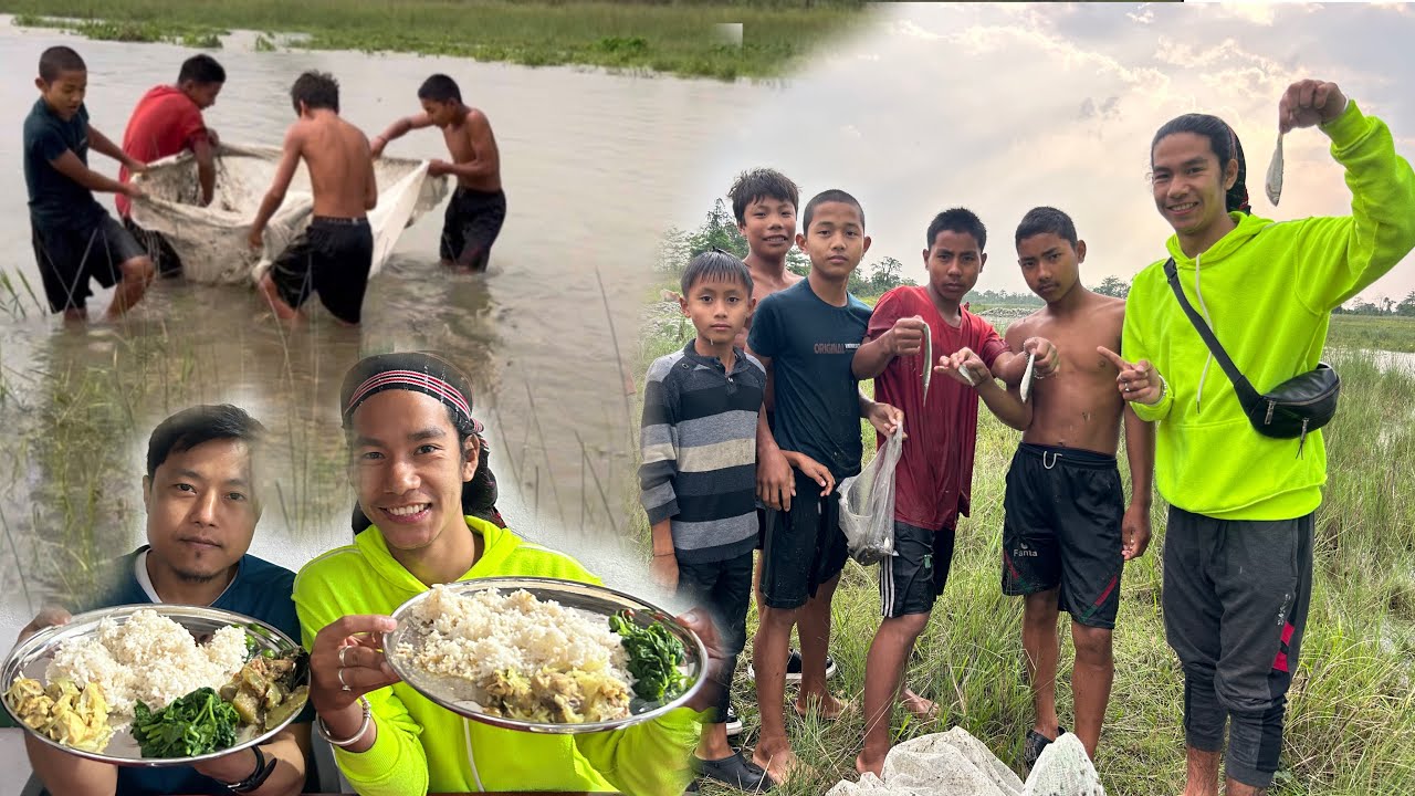 River Fish  Available  Catching fish in a stream  enjoying with friends