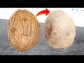 How to remove coconut shell from coconut  how to break coconut shell without breaking the coconut