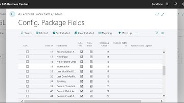 Business Central Configuration Package