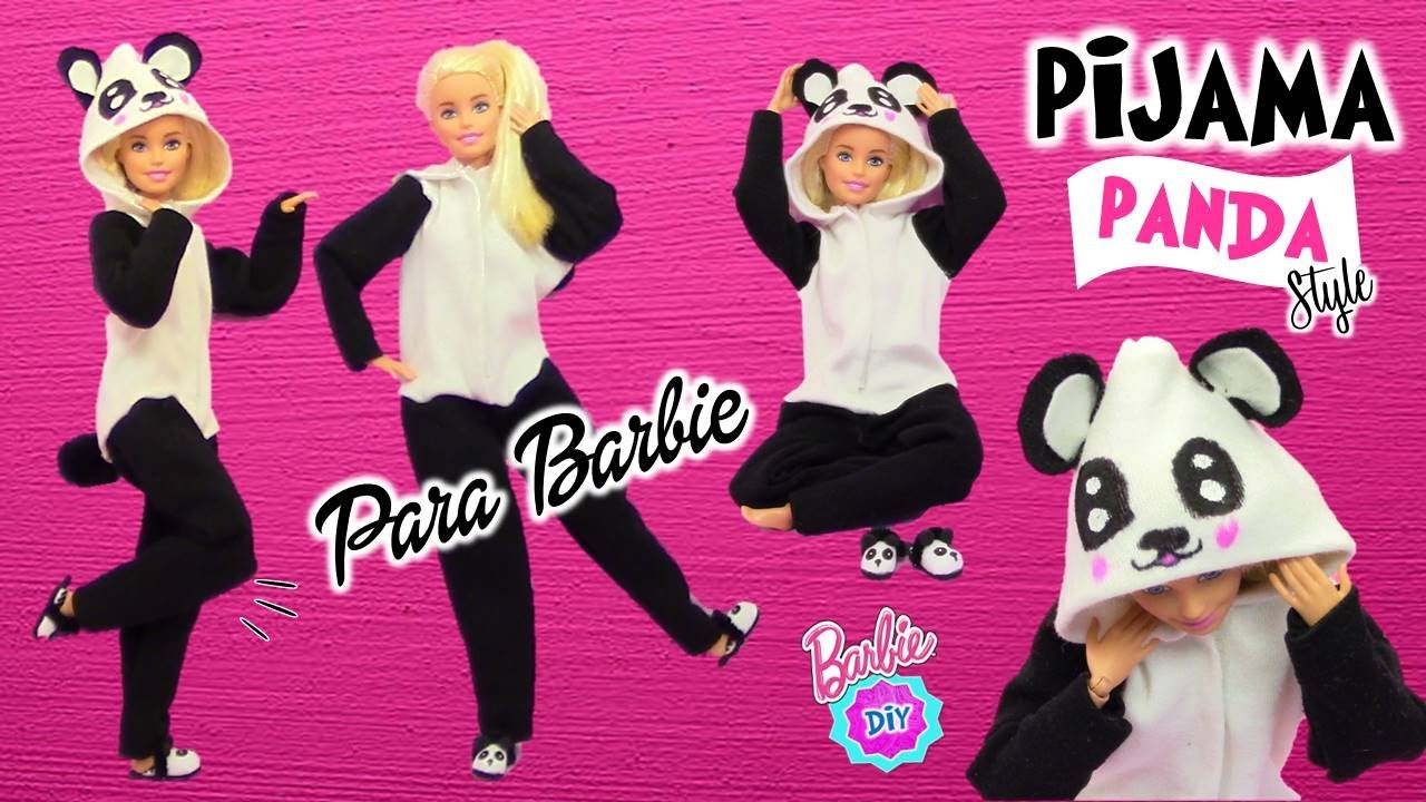 mecánico soltar compensación Como Hacer PIJAMA de PANDA para tu Coleccion de MUÑECAS Barbie !  Manualidades en miniatura - YouTube