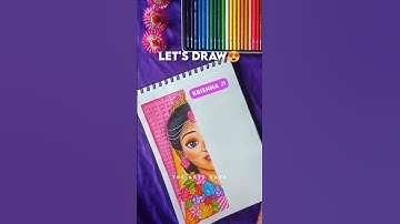 Radheswarkrishna drawing😯😍PART 2🌸|| Radha Krishna half face drawing ||  #shorts