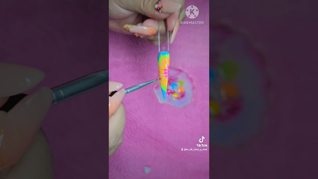 técnica Tie Dye #diseñodeuñas #uñas #nails #uñasacrilicas #manicurista #tutorial