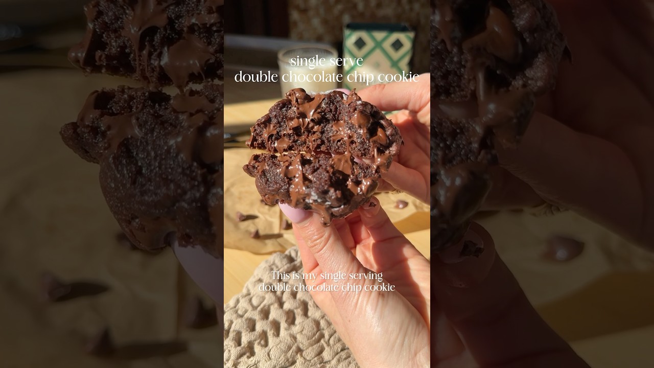 Single serve double chocolate chip cookies #easyrecipe #chocolatechipcookies #recipe #cookiecraving