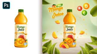 Mango Juice Social Media Banner Design | Adobe Photoshop Tutoria