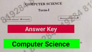 Answer Key Computer Science Class 12 |  CBSE