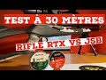 Projectiles rifle rtx vs jsb  test  30 mtres avec la snowpeak m25