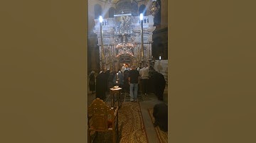Bishop Aristarhos reading the prayer before the Holy Communion@ Holy Sepulchre in Jerusalem #shorts