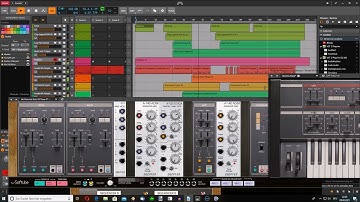 Model 84 as Juno DCO 106 and Modular Model with Softub and Brainworx Knifonium Moog on Bitwig Studio
