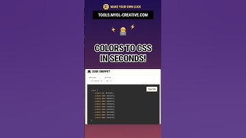 Colors to CSS in Seconds
