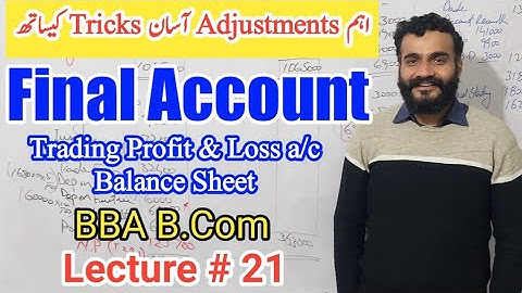 final account | final account b.com | financial accounting | adjustments in financial statement
