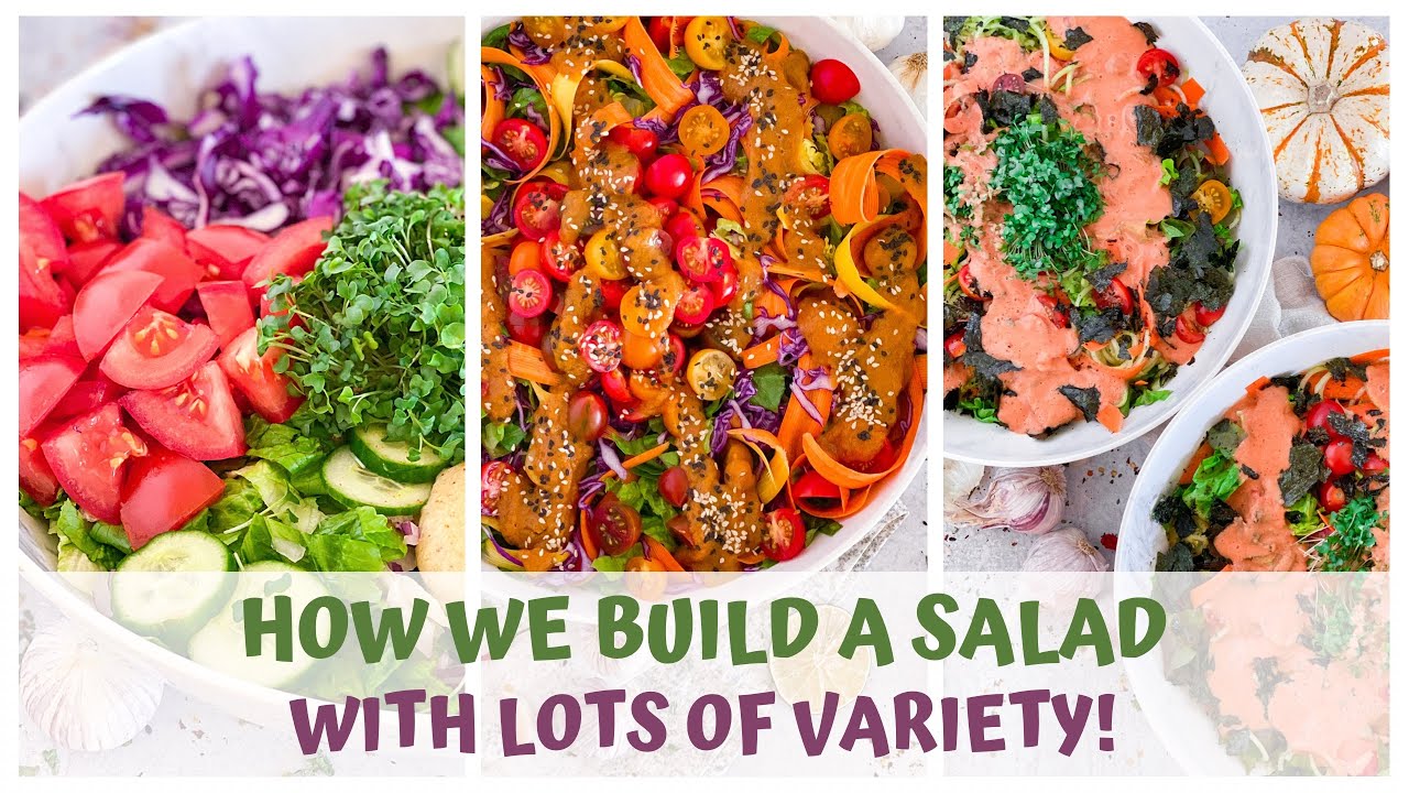 HOW WE BUILD A SALAD WITH LOTS OF VARIETY  RAW FOOD VEGAN