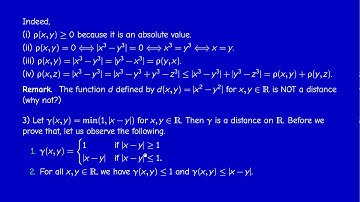 M2201 - Metric topology - Section 1.1 - Definitions and examples