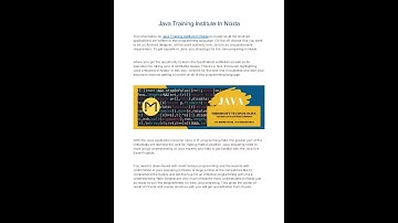 Java Training In Greater Noida | Join Best Java Coaching Classes