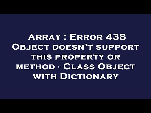 Array : Error