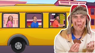 Wheels on the Bus | Fun Facts about the world | Learning songs for kids