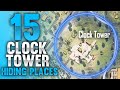 FREE FIRE CLOCK TOWER HIDDEN PLACES | TOP 15 HIDING PLACES IN CLOCK TOWER - FREE FIRE RANK PUSH TIPS