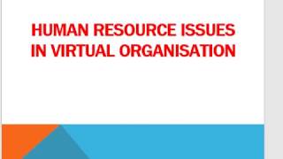 Managing HR in Virtual Organization | Dr. Swapna H R