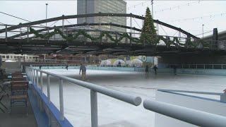 Canalside ice skating rink opening day after Thanksgiving