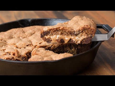 Peanut Butter-Stuffed Skillet Cookie
